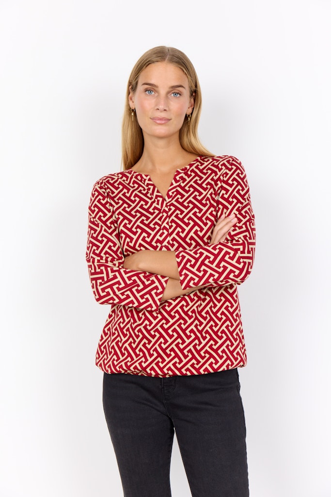 Soya Concept Damen Blusen Red Combi