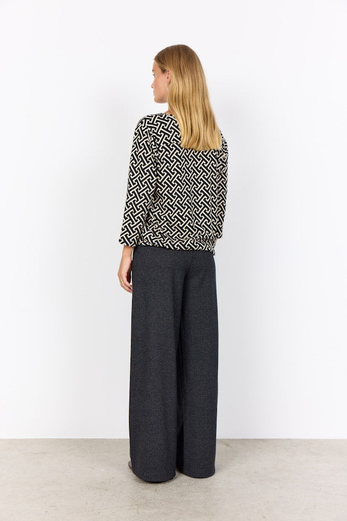 Soya Concept Damen Blusen Black Combi