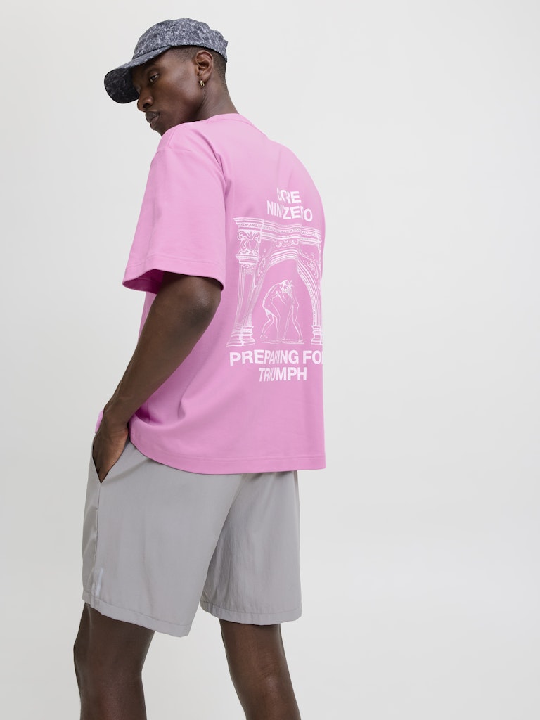 Jack & Jones Herren T-Shirts kurz Fuchsia Pink