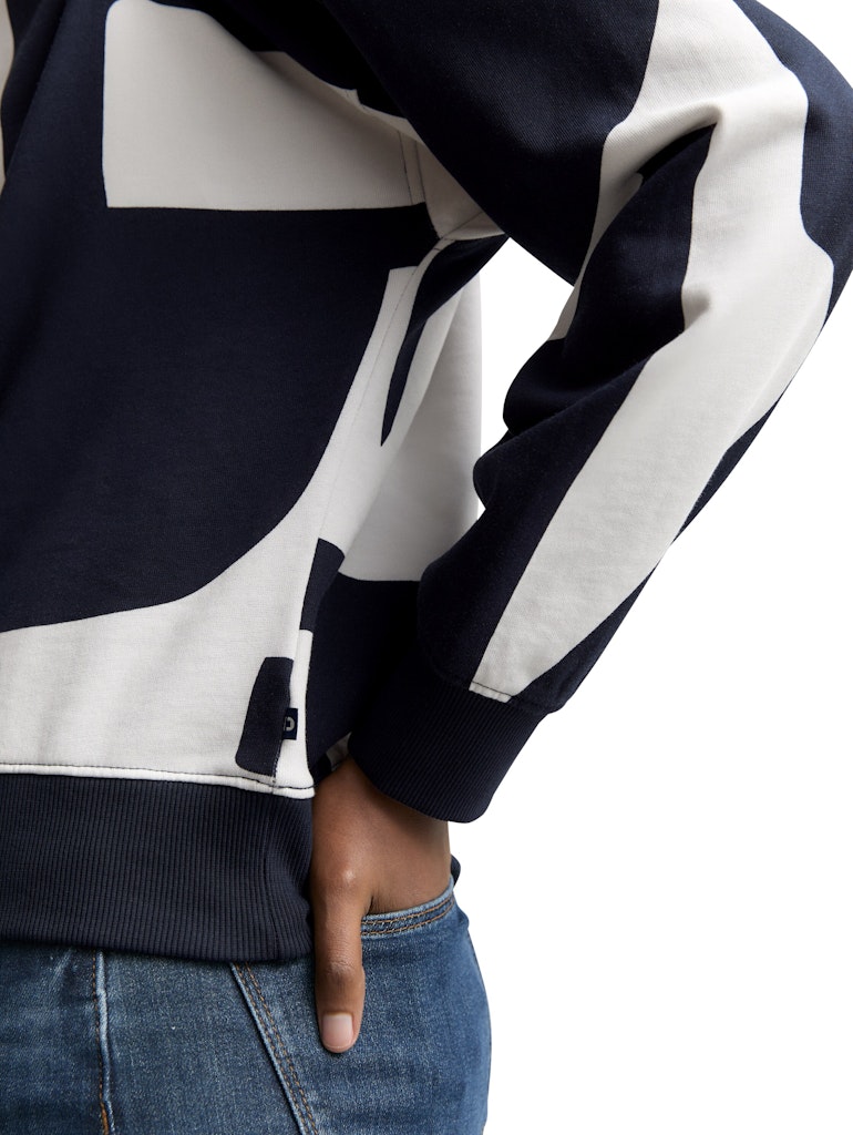 Tom Tailor denim Damen Sweatshirts Navy White Big