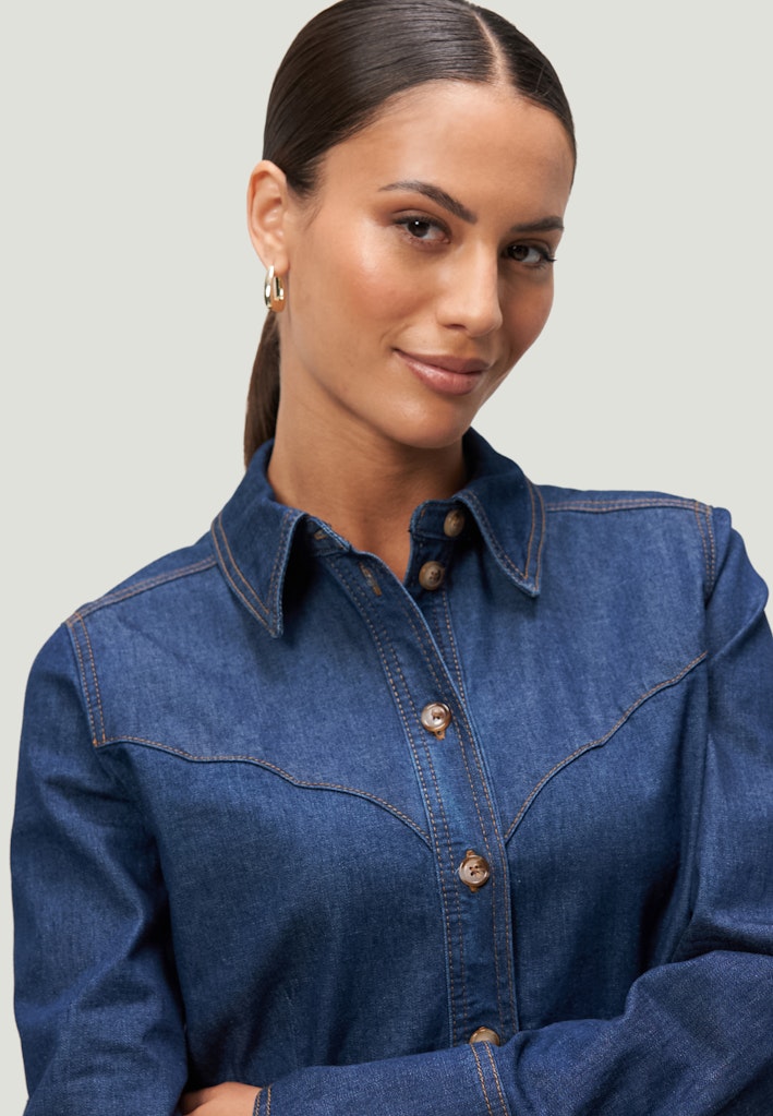 Zero Damen Blusen Dark Blue Denim