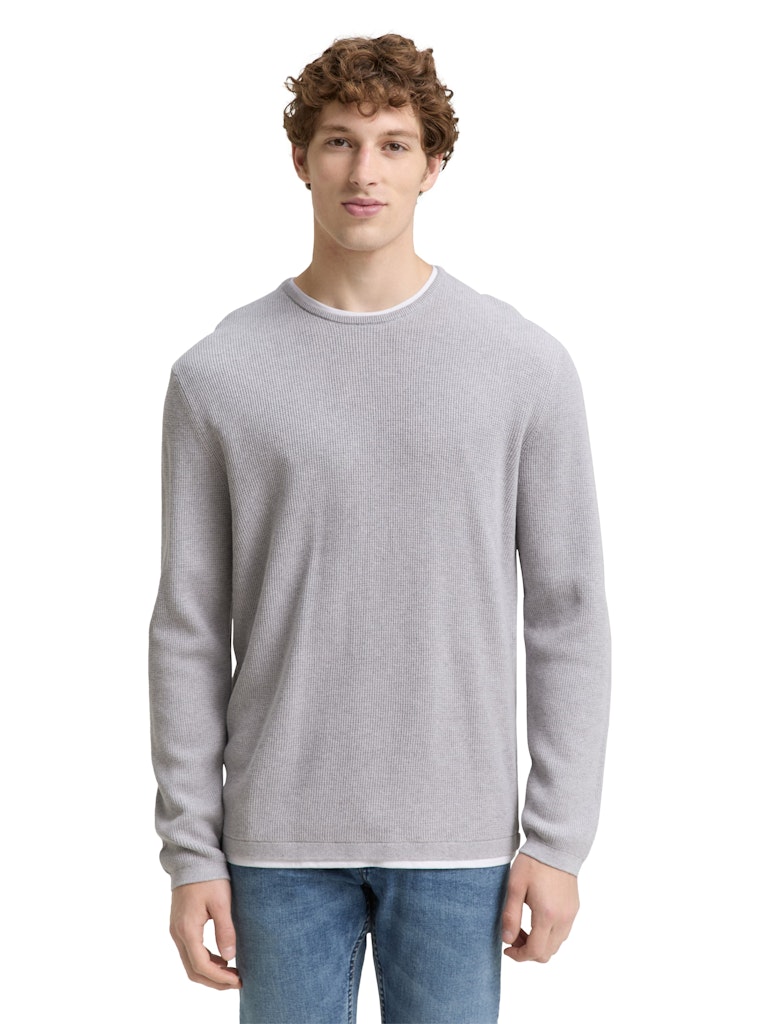 Tom Tailor denim Herren Pullover Light Stone Gre