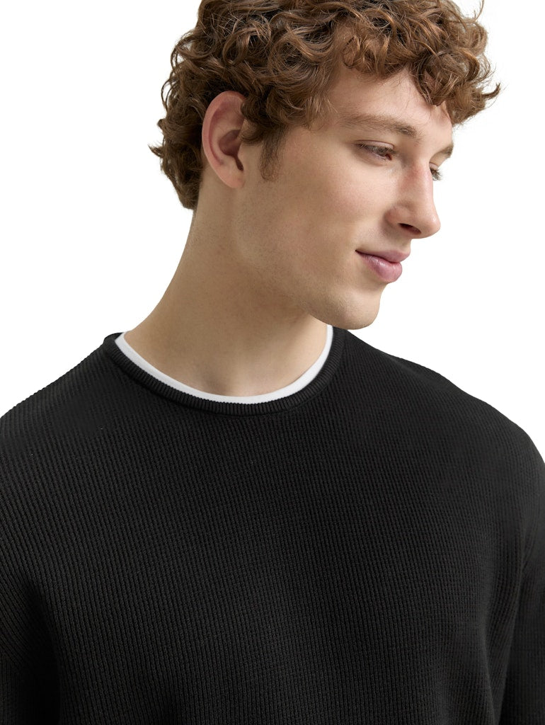 Tom Tailor denim Herren Pullover Black