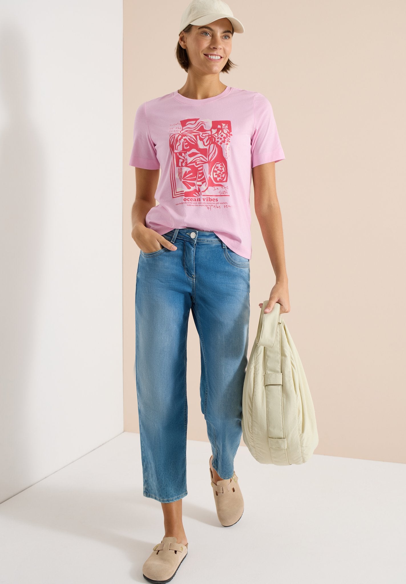 Cecil Damen T-Shirts Light Blu