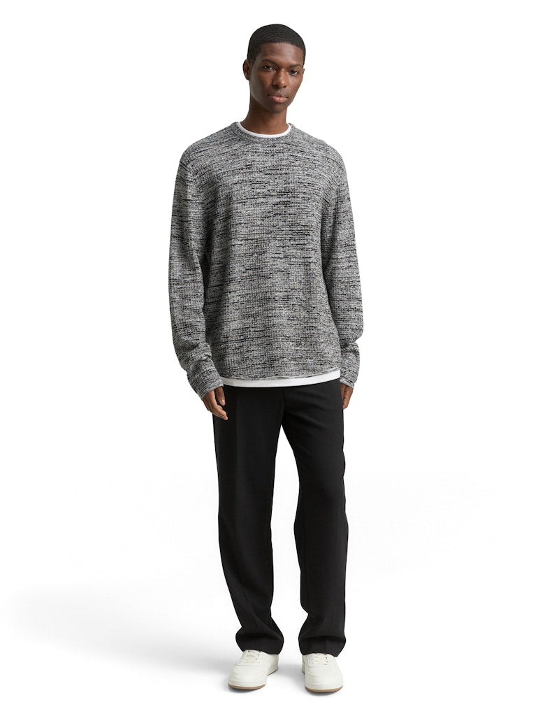 Tom Tailor denim Herren Pullover Black White Mou