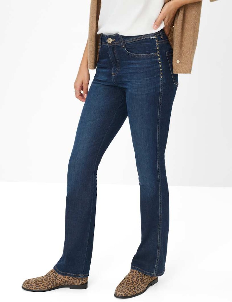 Brax Damen Jeans Used Dark Blue