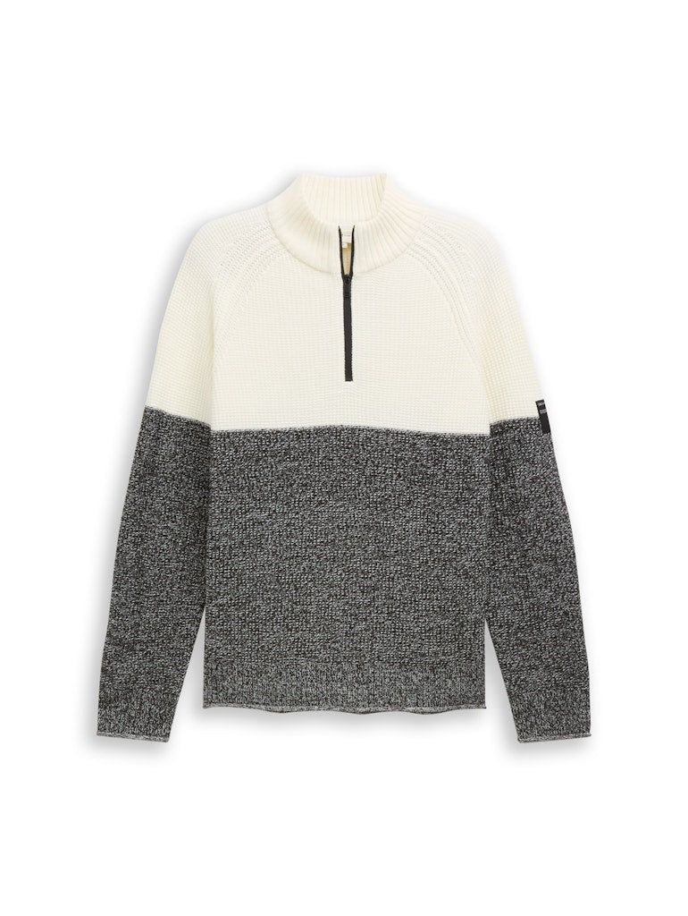 Tom Tailor denim Herren Pullover White Base Moul