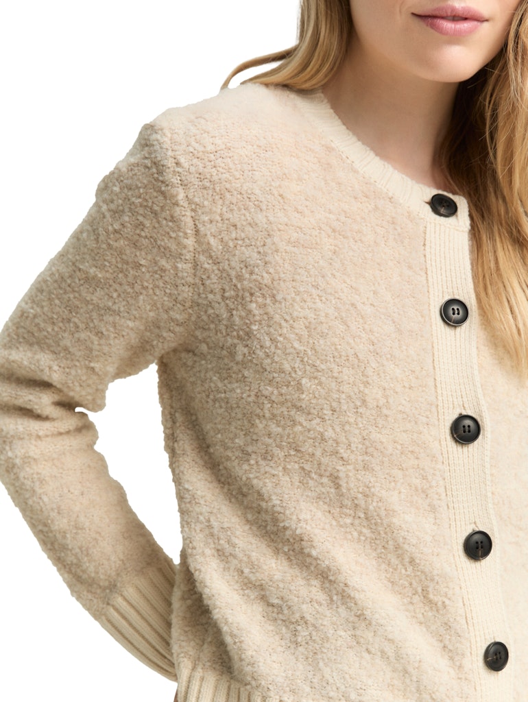 Tom Tailor Damen Strickjacken Sand Stone Beig