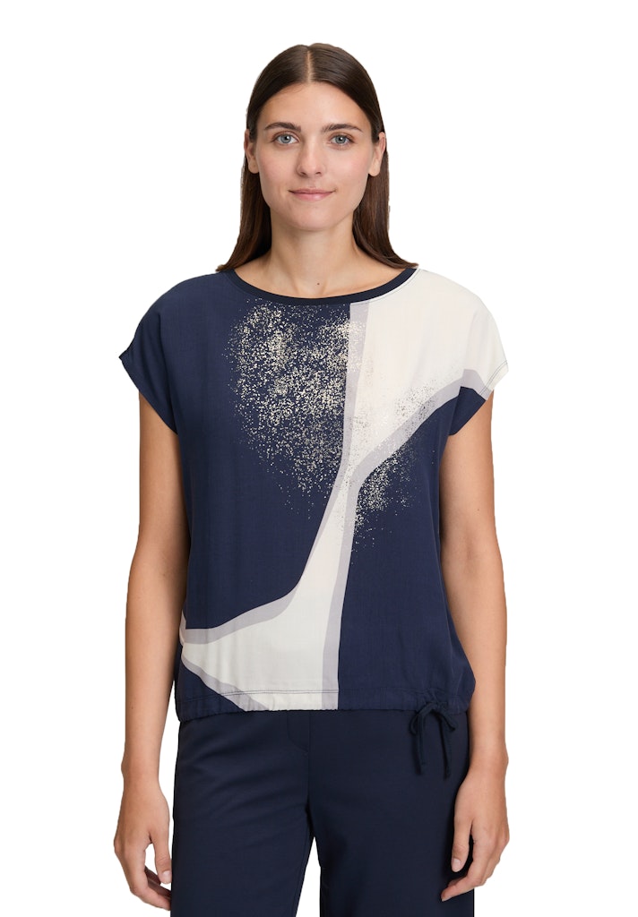 Betty & Co Damen T-Shirts Dark Blue/Cream