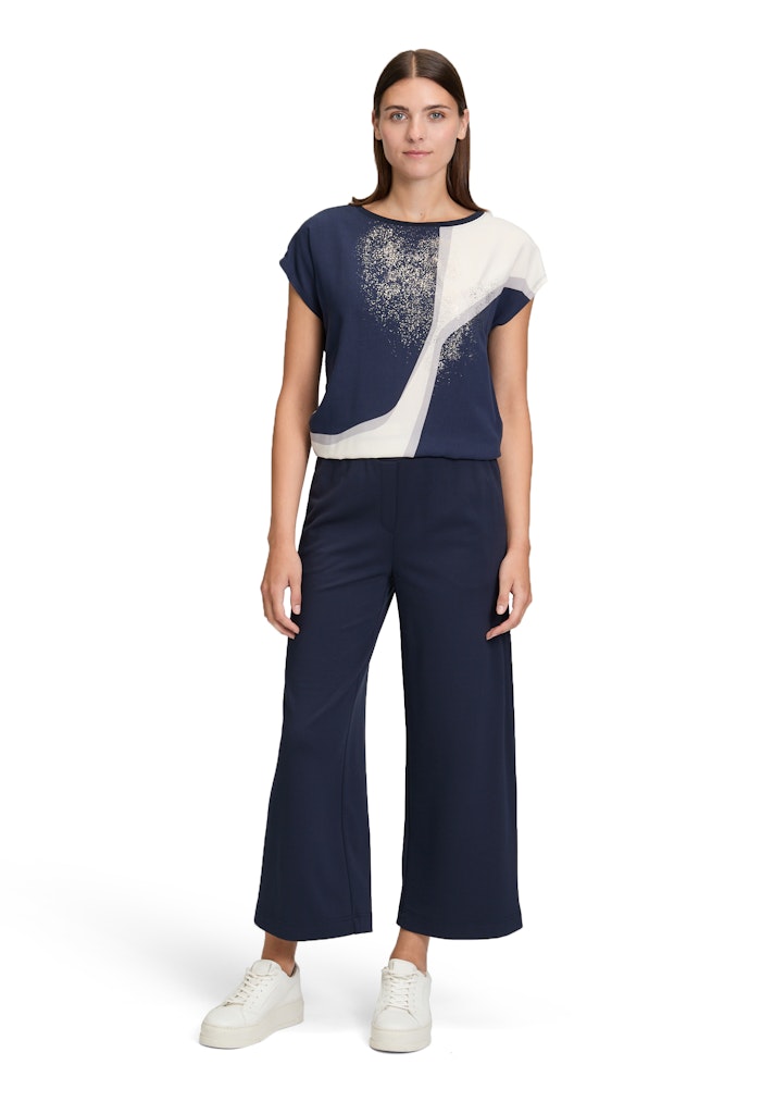 Betty & Co Damen T-Shirts Dark Blue/Cream