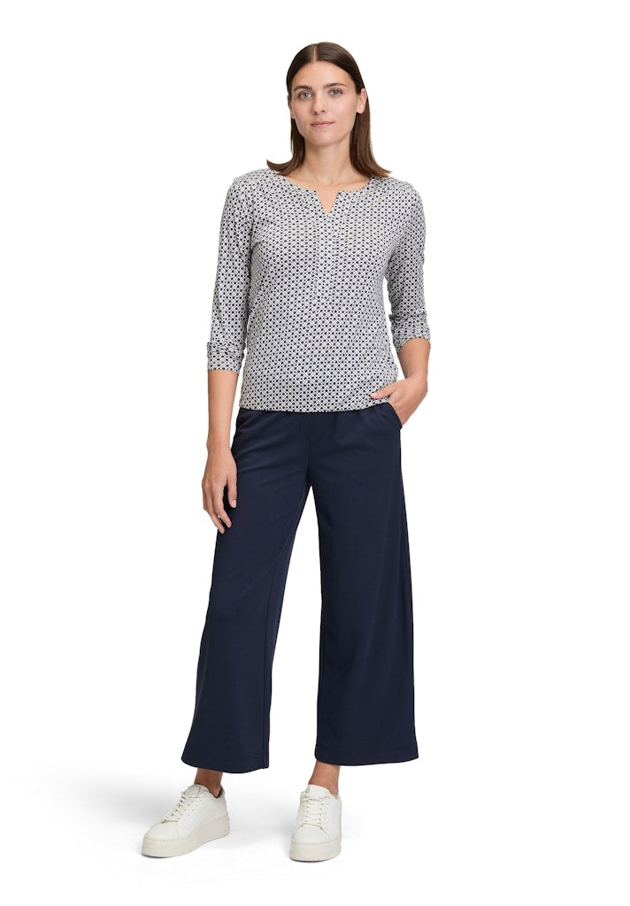 Betty & Co Damen T-Shirts Dark Blue/Cream