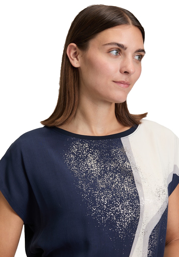 Betty & Co Damen T-Shirts Dark Blue/Cream