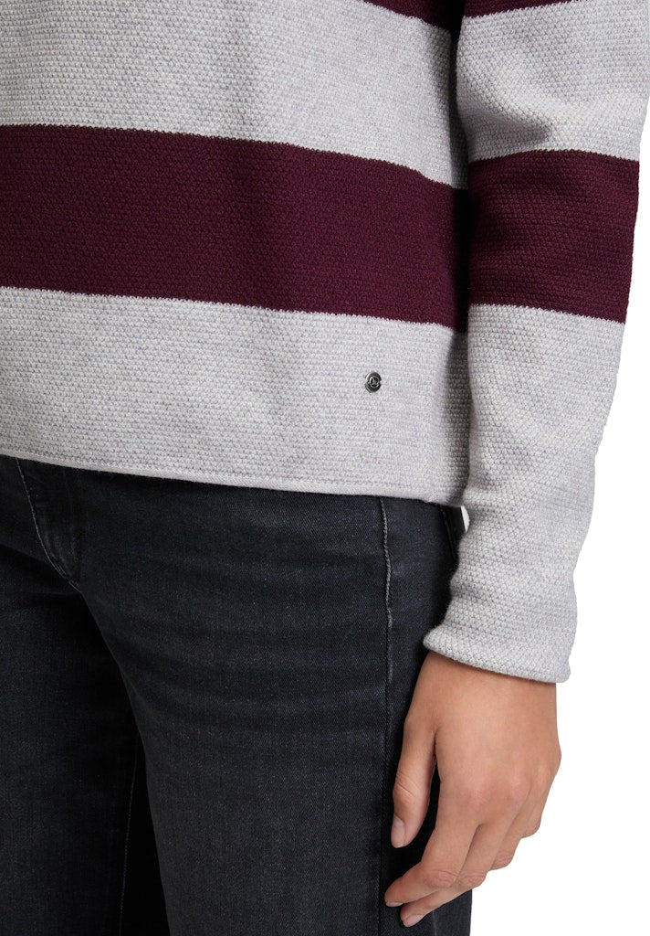 Betty & Co Damen Pullover Grey/Dark Red