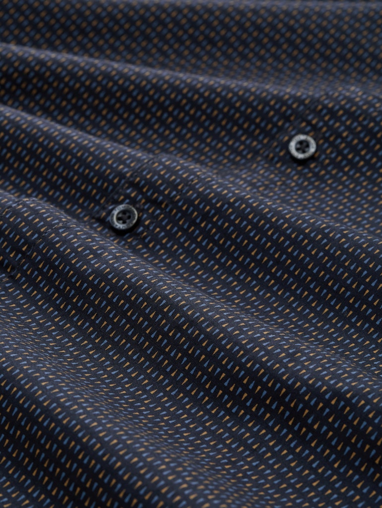 Tom Tailor Herren Hemden lang Navy Mini Spike