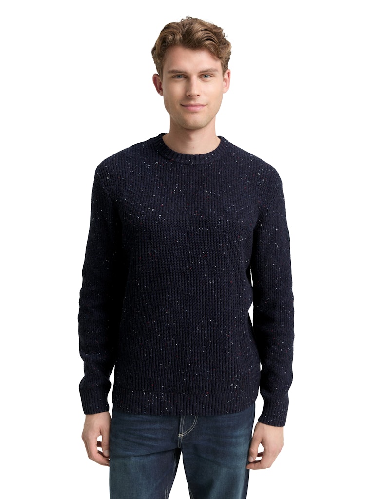 Tom Tailor Herren Pullover Navy Melange Mu