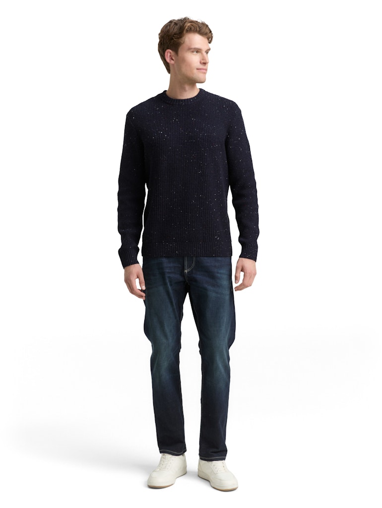 Tom Tailor Herren Pullover Navy Melange Mu