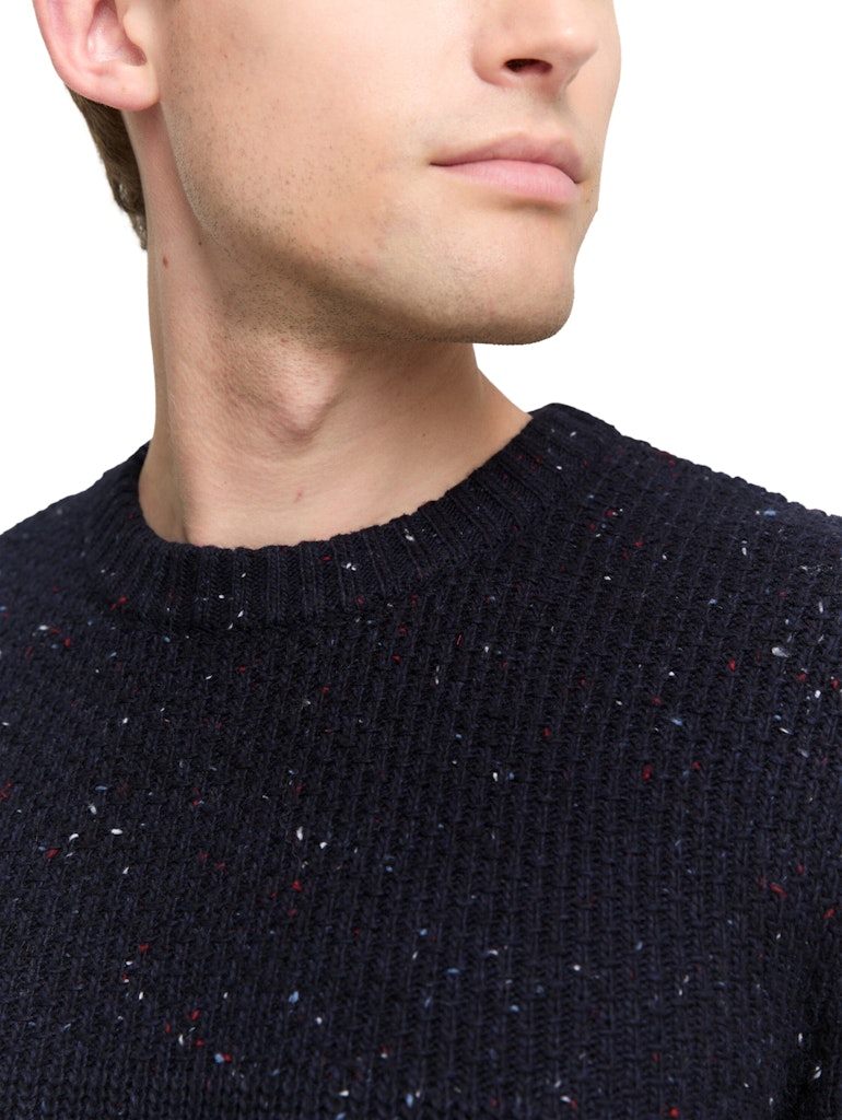 Tom Tailor Herren Pullover Navy Melange Mu