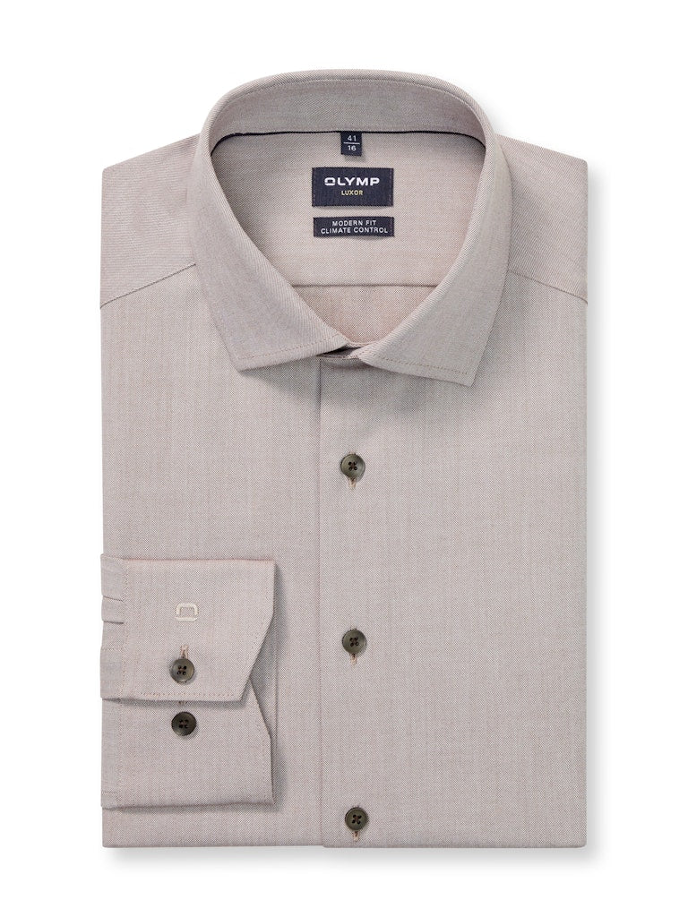 Olymp Herren Hemden lang Nougat
