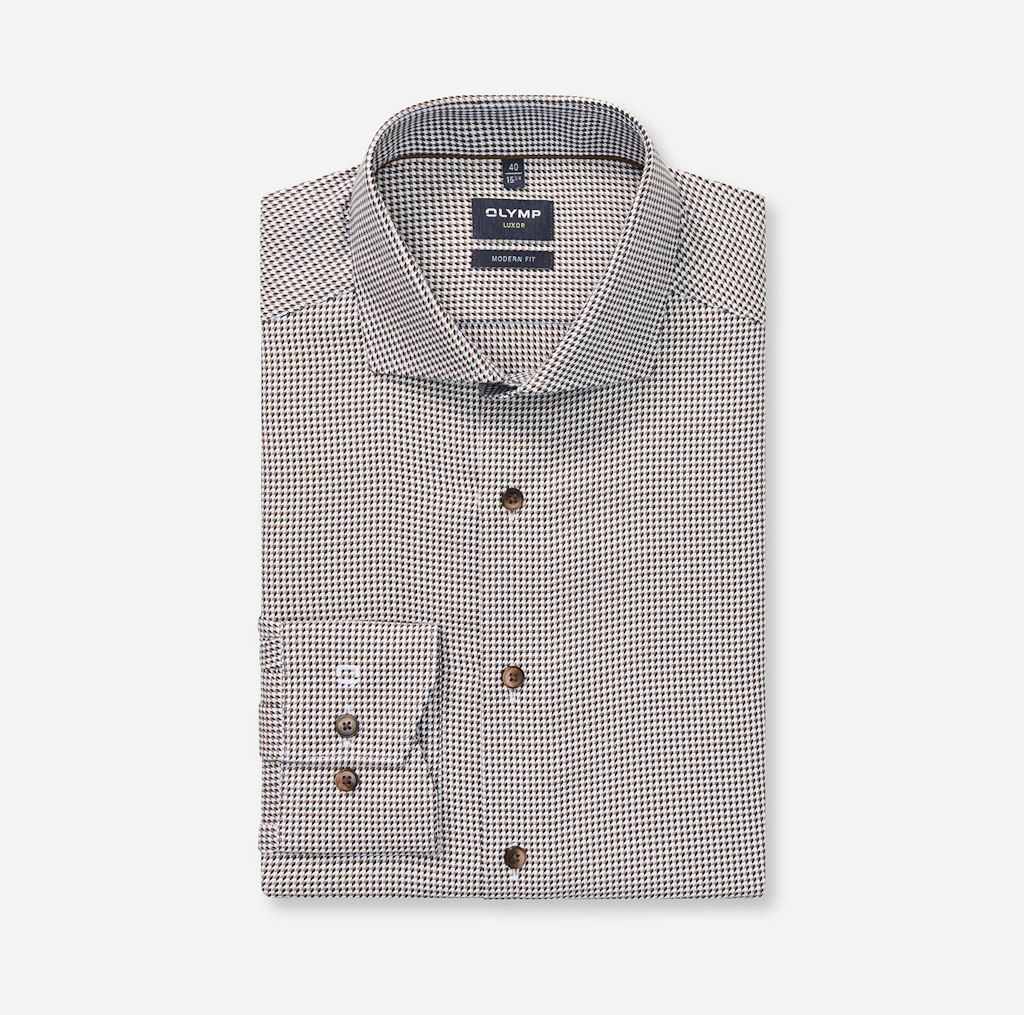 Olymp Herren Hemden lang  Braun