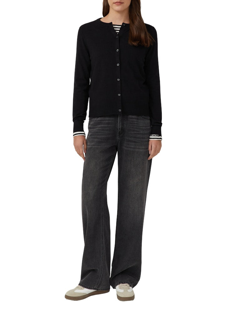 S. Oliver red Damen Strickjacken Grey/Black