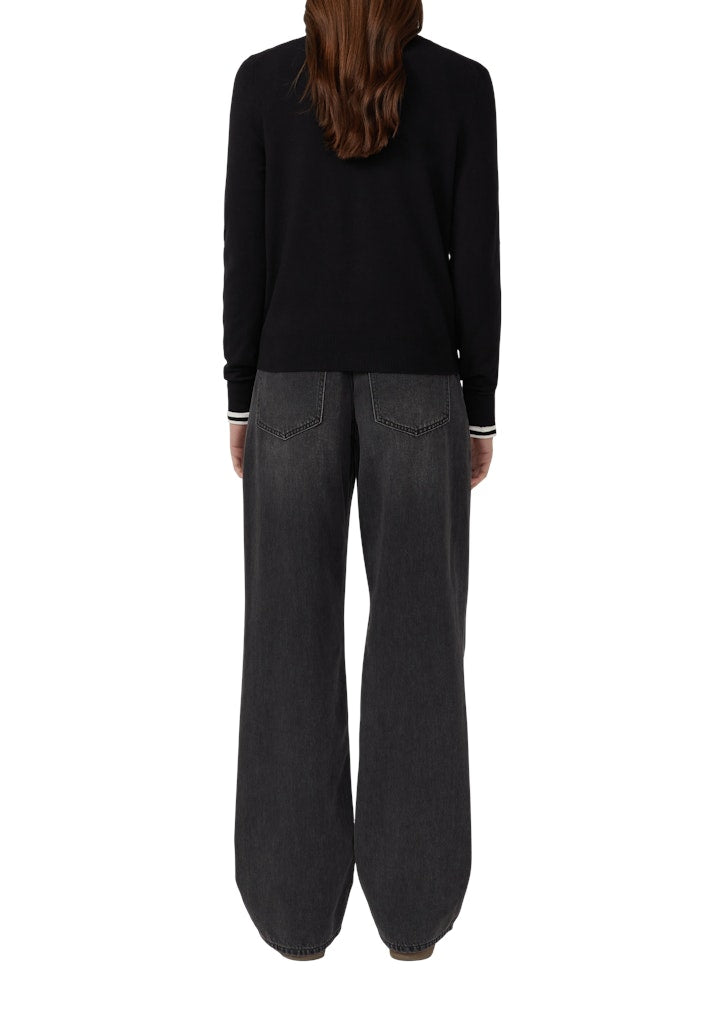 S. Oliver red Damen Strickjacken Grey/Black