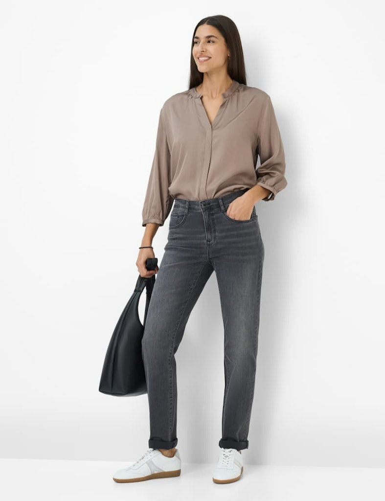 Brax Damen Jeans Used Dark Grey
