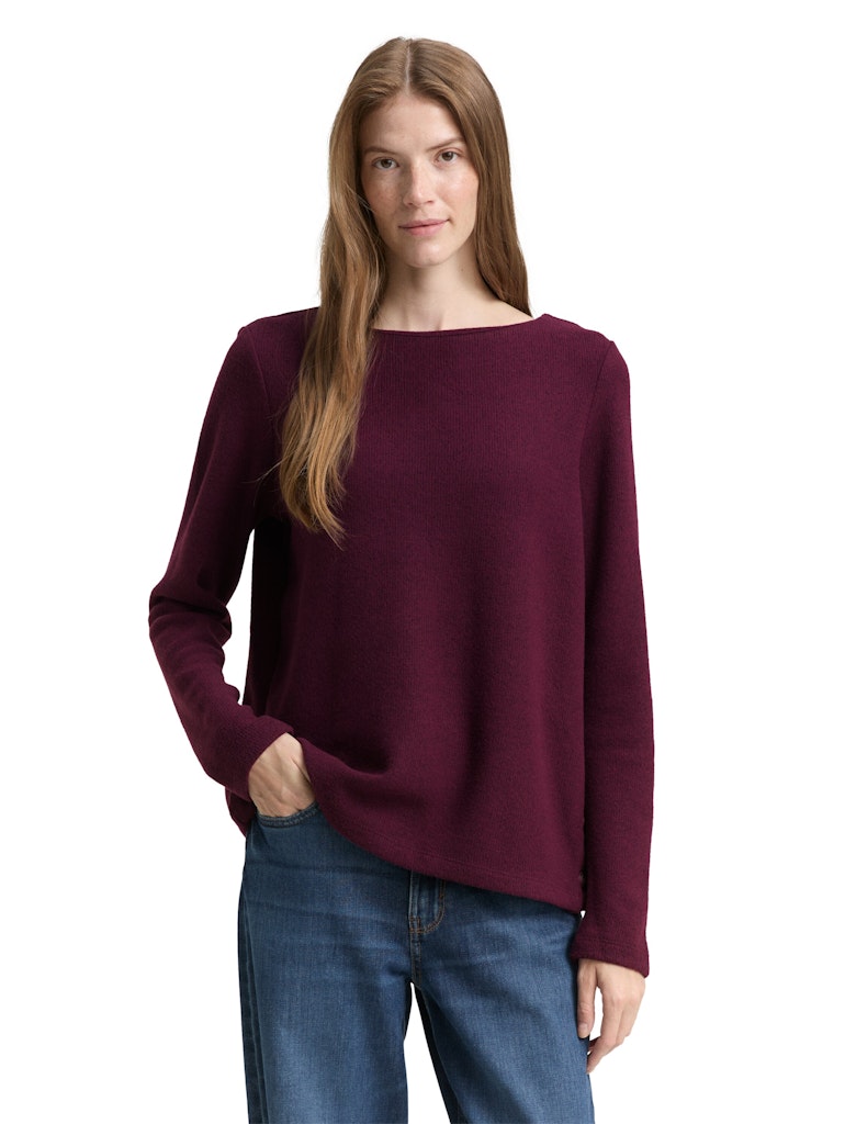 Tom Tailor Damen Sweatshirts Dark Red Mã©Lan