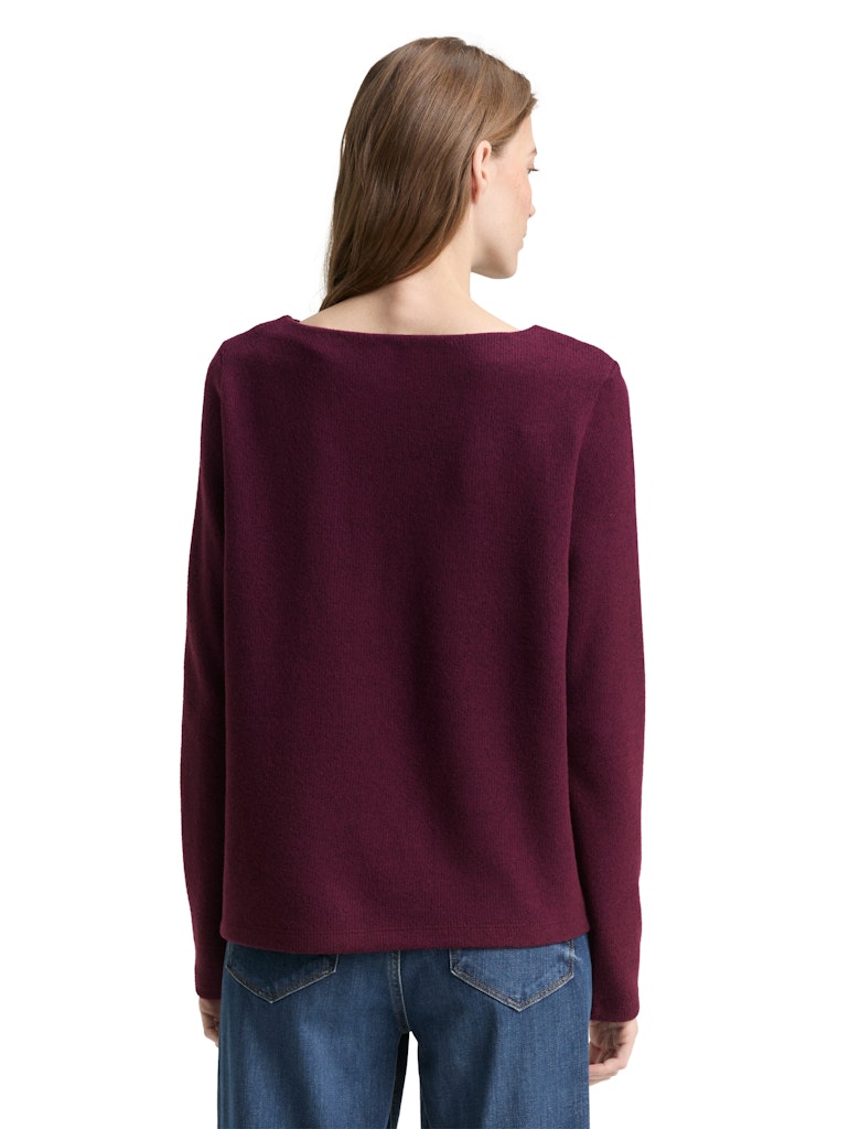 Tom Tailor Damen Sweatshirts Dark Red Mã©Lan