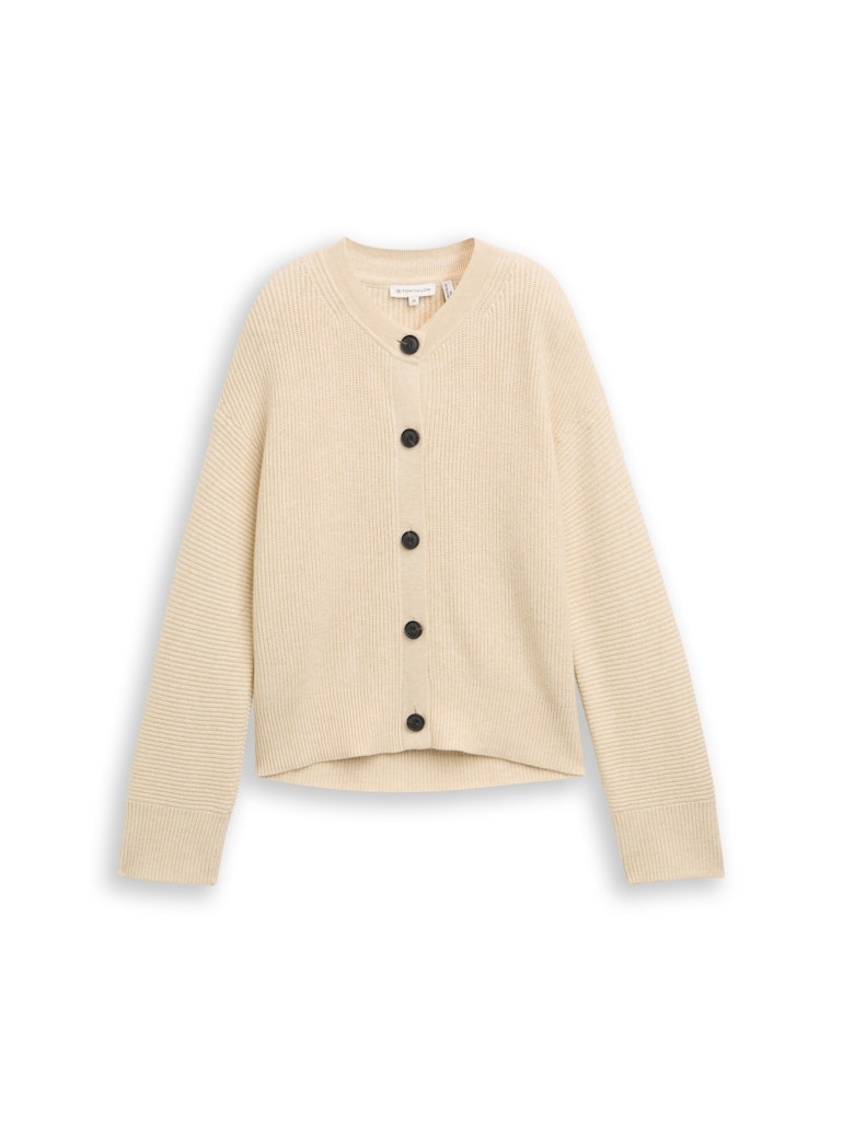Tom Tailor Damen Strickjacken Sand Stone Beig
