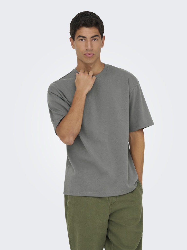 Only & Sons Herren T-Shirts kurz Castor Gray