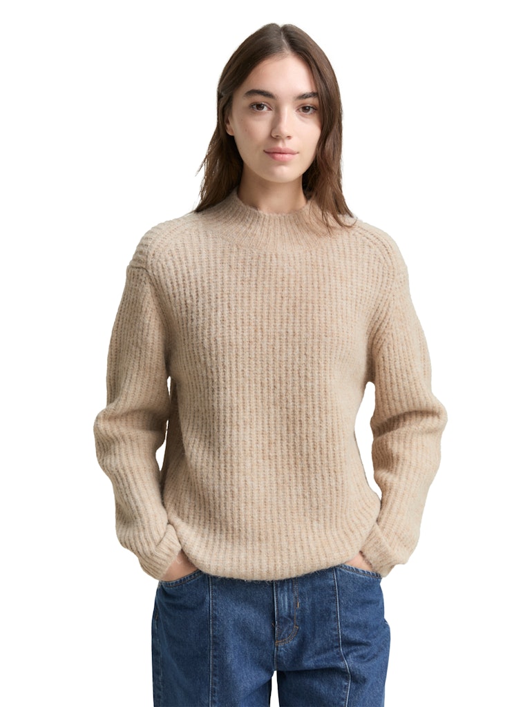 Tom Tailor denim Damen Pullover Cosy Beige Mela