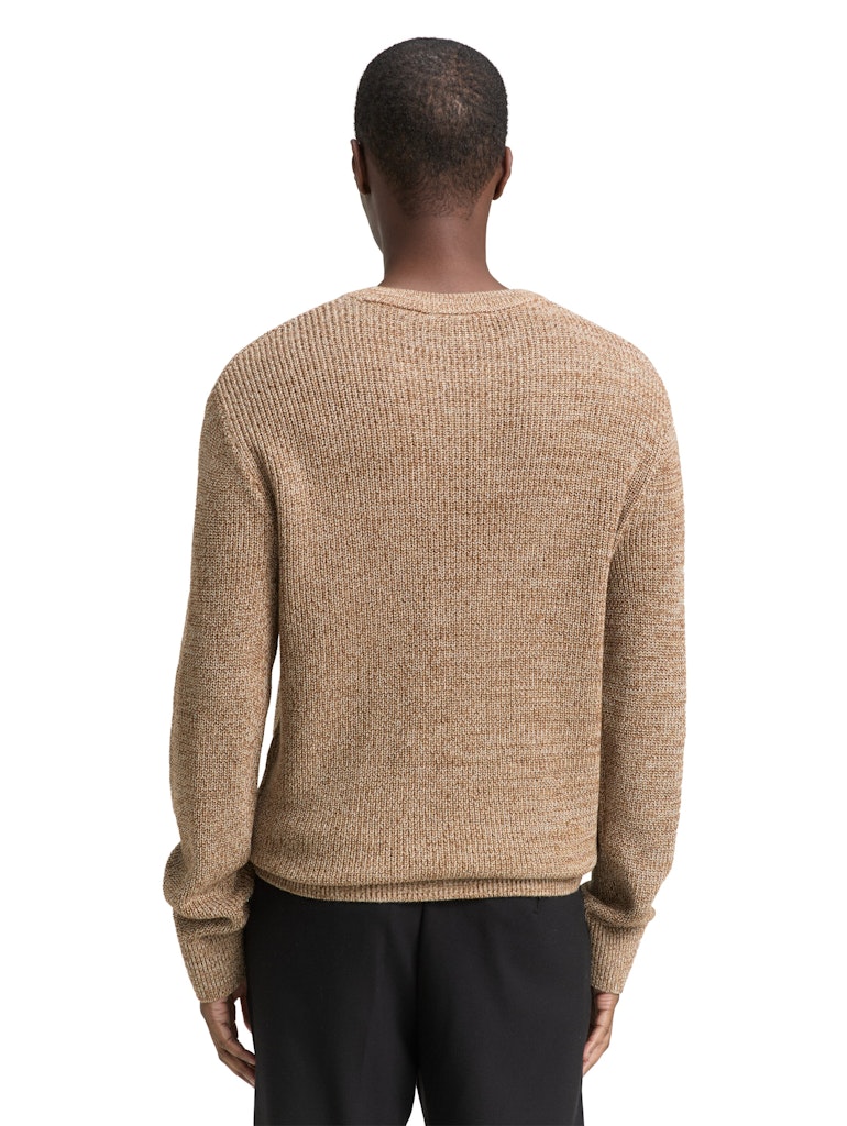 Tom Tailor denim Herren Pullover Brown Tonal Kni