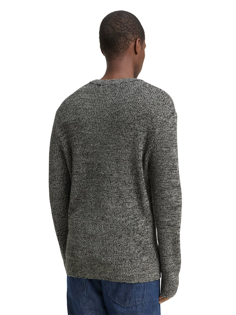 Tom Tailor denim Herren Pullover Black White Mou