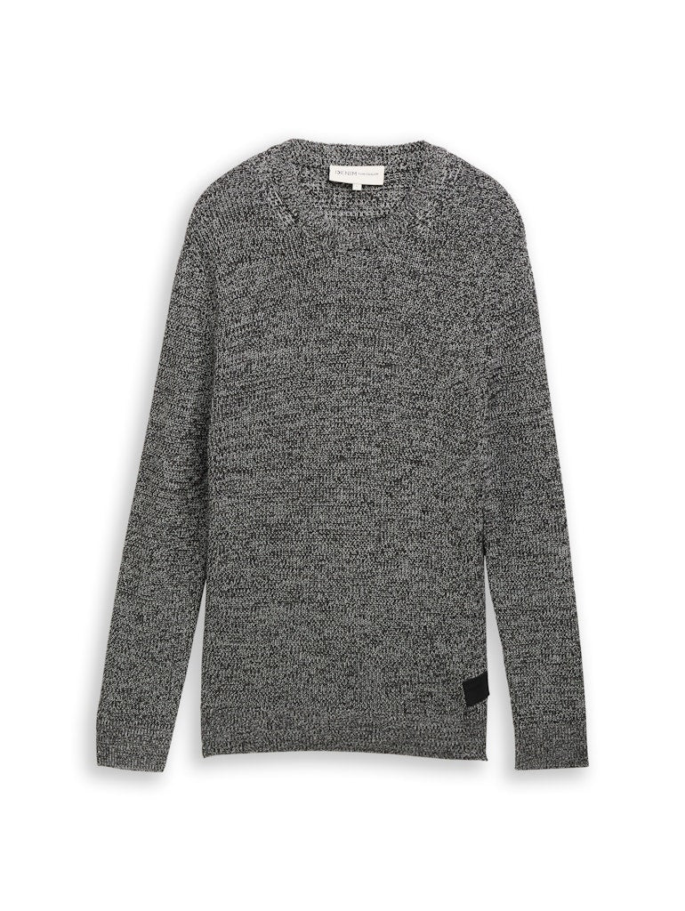 Tom Tailor denim Herren Pullover Black White Mou