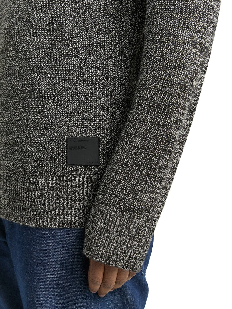 Tom Tailor denim Herren Pullover Black White Mou