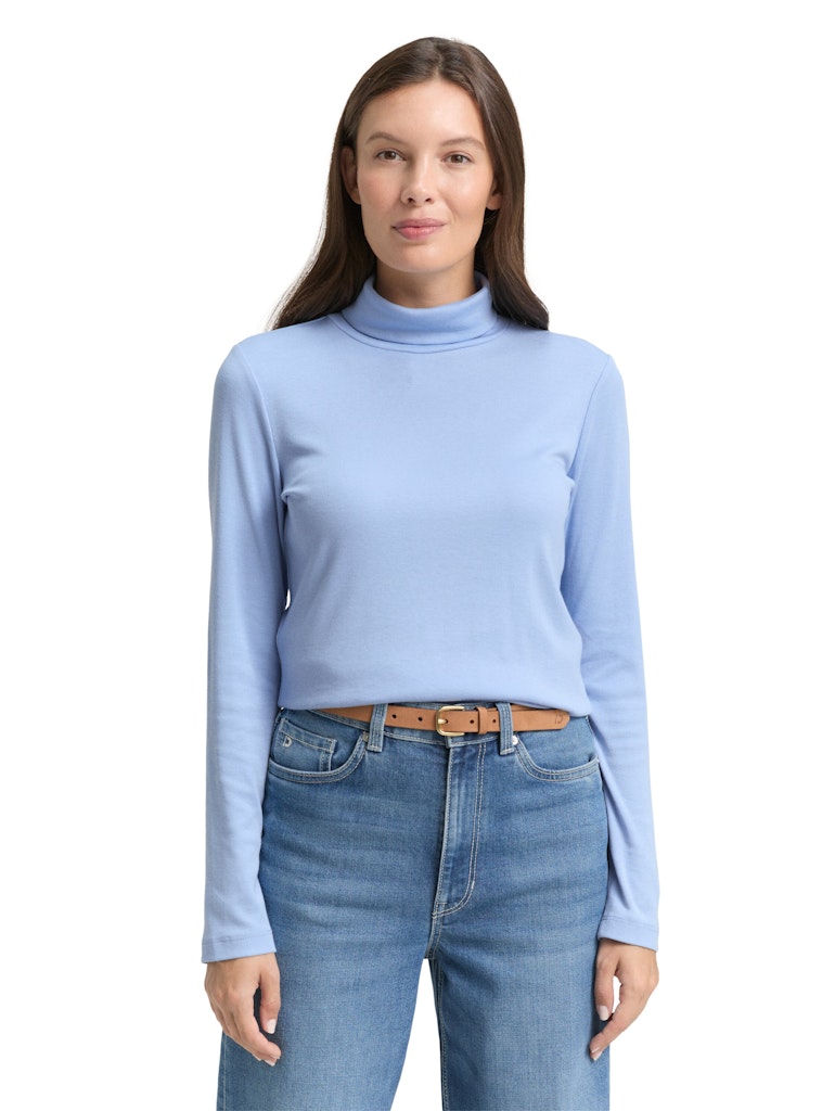 Tom Tailor Damen T-Shirts Light Fjord Blu