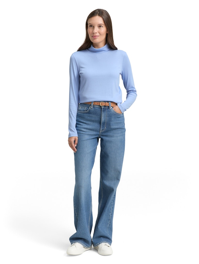 Tom Tailor Damen T-Shirts Light Fjord Blu