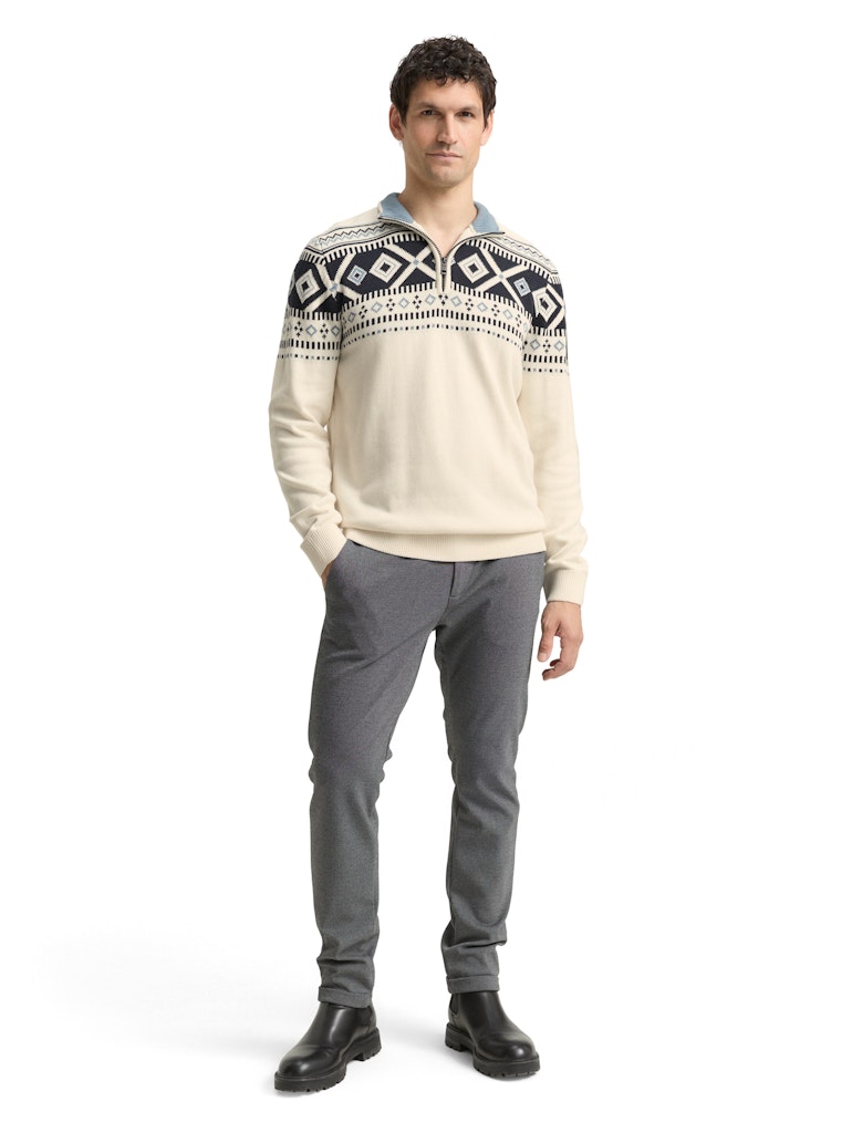 Tom Tailor Herren Pullover Offwhite Fair I