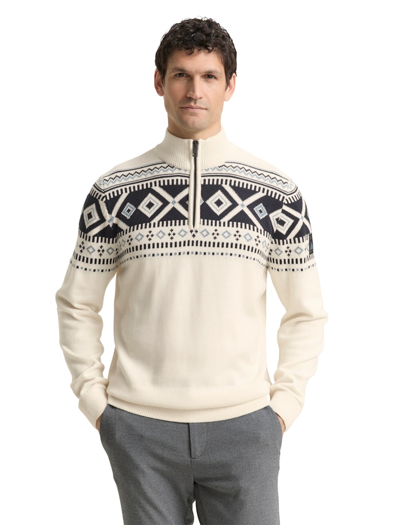 Tom Tailor Herren Pullover Offwhite Fair I