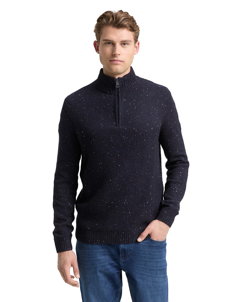 Tom Tailor Herren Pullover Navy Melange Mu