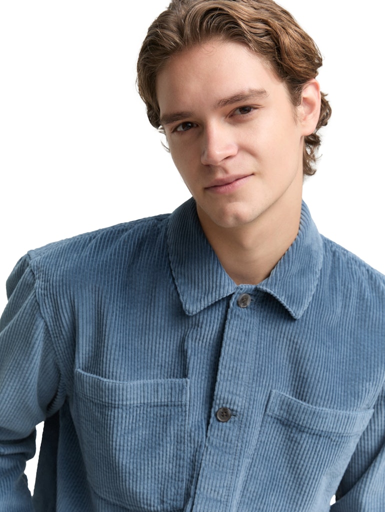 Tom Tailor denim Herren Hemden lang Dusty Denim Blu