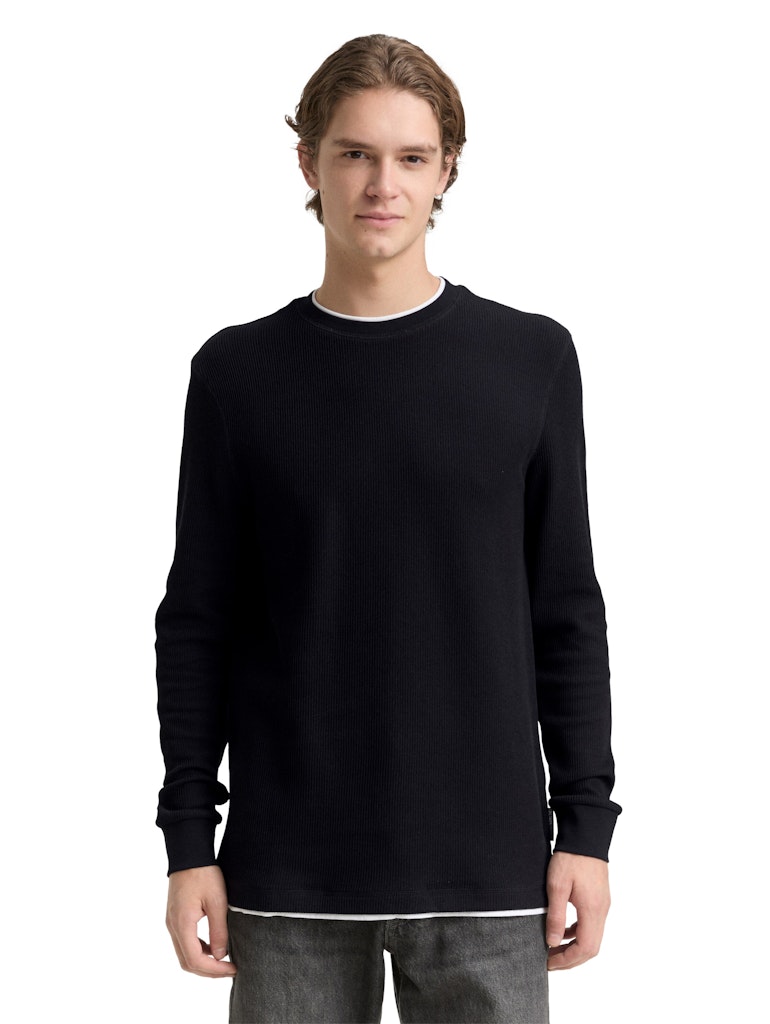 Tom Tailor denim Herren T-Shirts lang Black