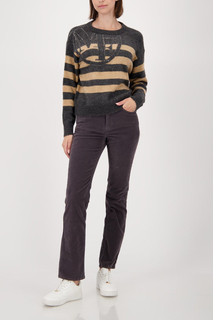 Monari Damen Pullover Anthra Mela