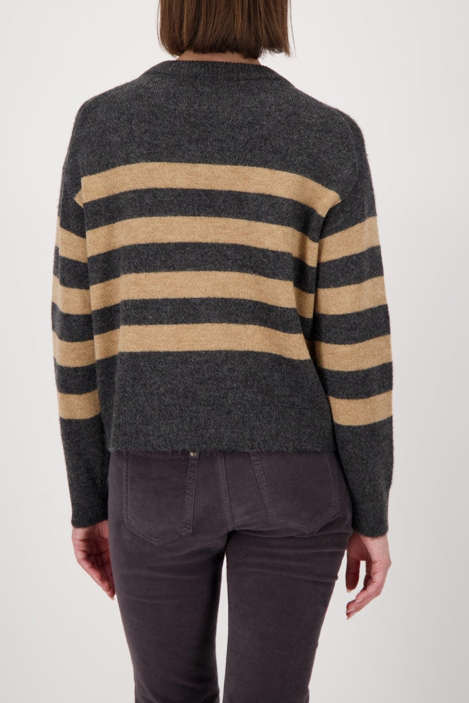 Monari Damen Pullover  Anthra Mela