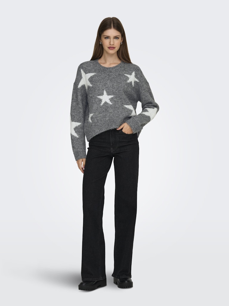 Only Damen Pullover Dark Grey Melan