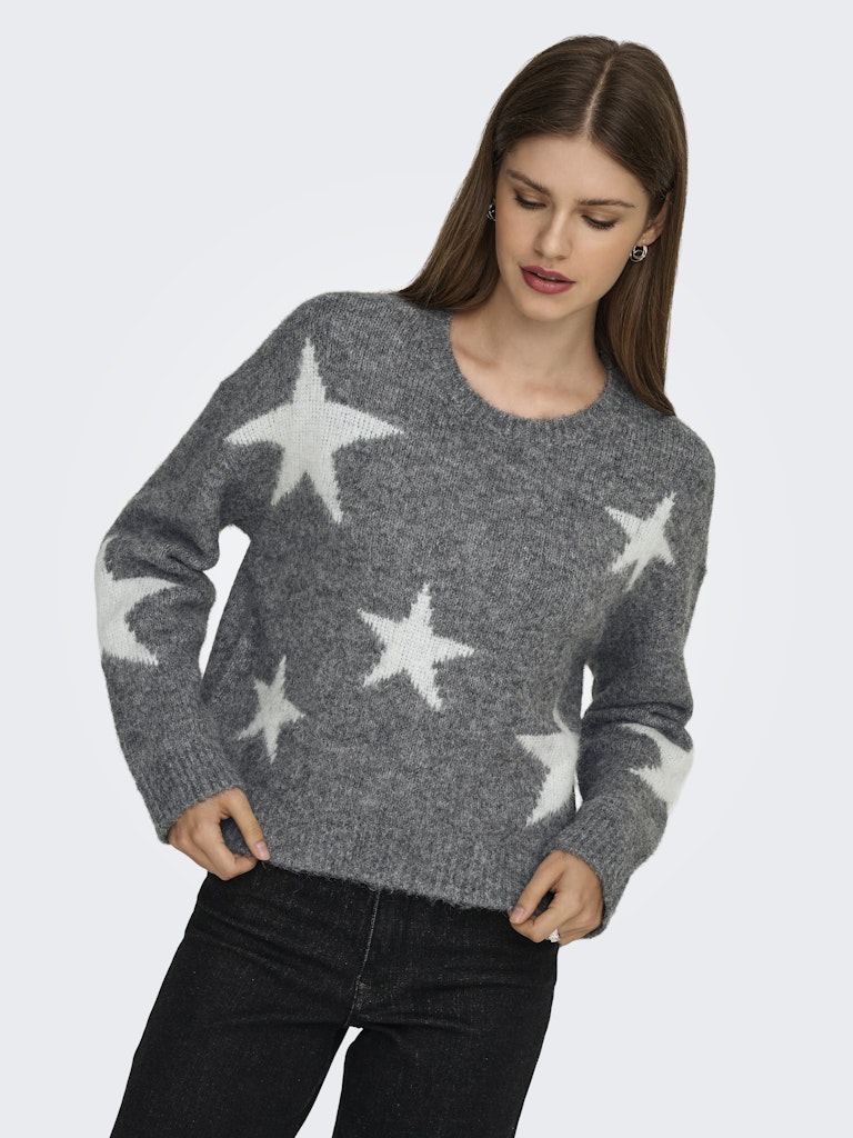 Only Damen Pullover Dark Grey Melan