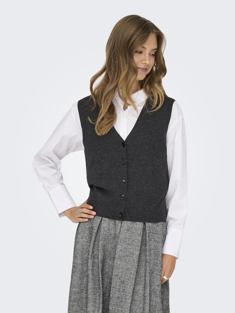 Only Damen Weste Dark Grey Melan