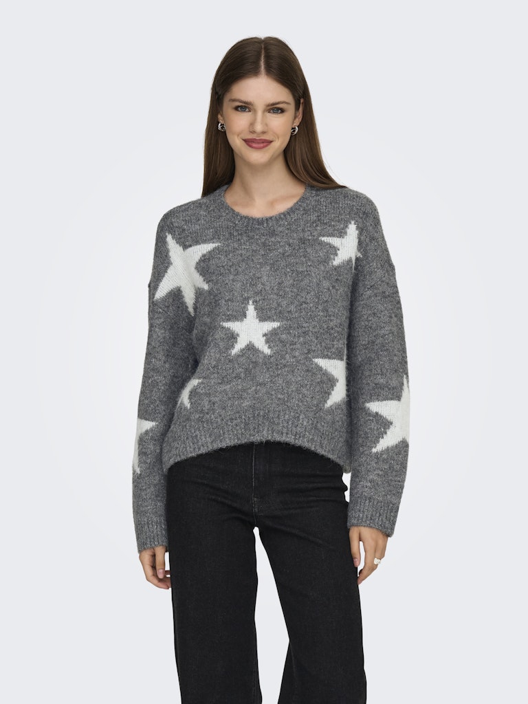 Only Damen Pullover Dark Grey Melan