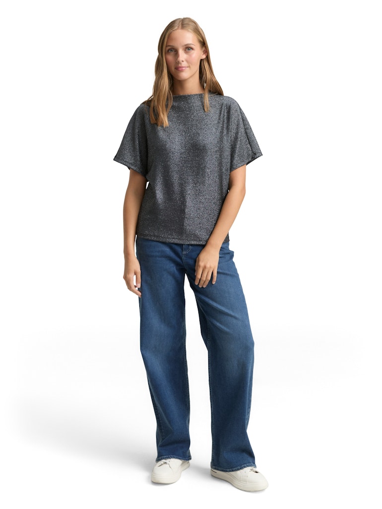 Tom Tailor denim Damen T-Shirts Black Glitter