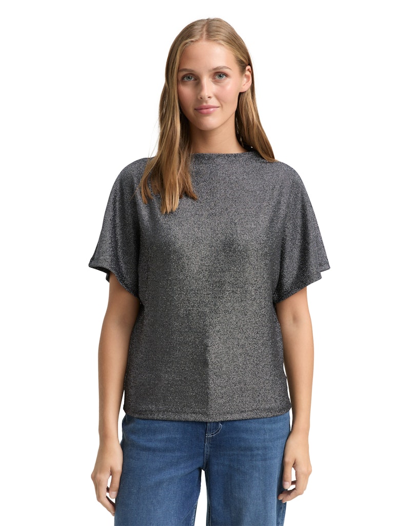 Tom Tailor denim Damen T-Shirts Black Glitter